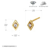 Wholesale Sterling Silver 925 Minimalist Rhombus Inlaid Zircon Tassel Ear Needle Earrings For Women
