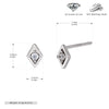 Wholesale Sterling Silver 925 Minimalist Rhombus Inlaid Zircon Tassel Ear Needle Earrings For Women