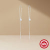 Wholesale 925 Sterling Silver Minimalist Single Round Zircon Tassel Earrings With Drop Shape And Electroplating