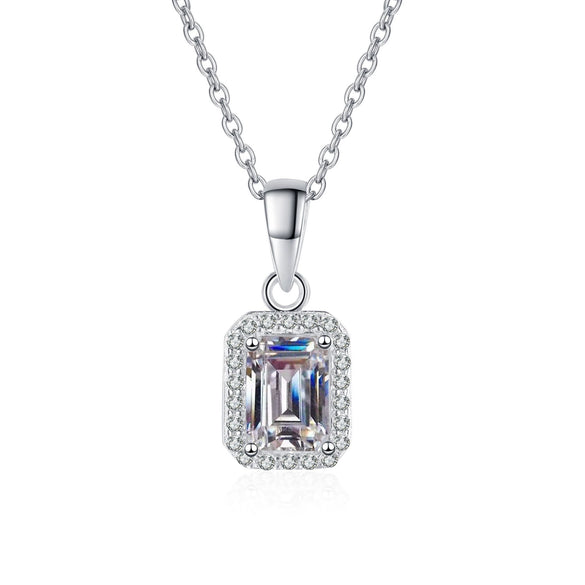 Wholesale 925 Sterling Silver Moissanite Clavicle Necklace With Geometric Pattern And Cross Chain Pt950 Gold Plated