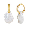 Wholesale 925 Sterling Silver Natural Pearl Earrings Baroque Style Geometric Electroplated Jewelry