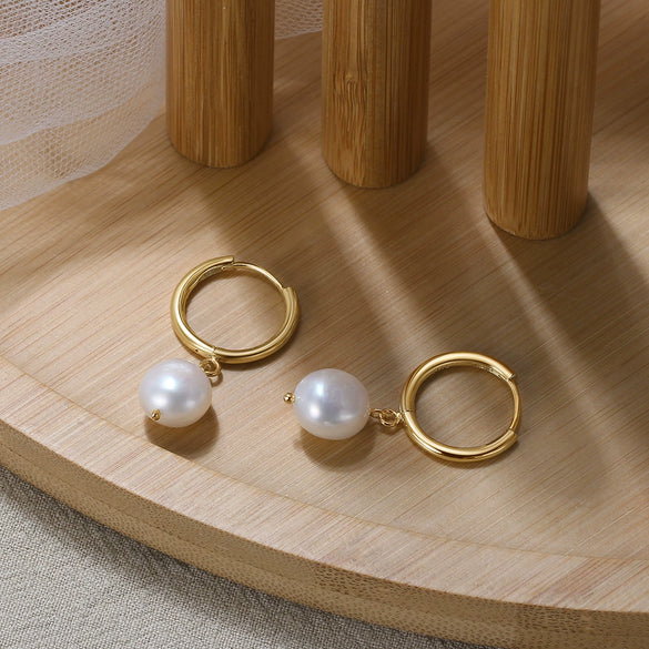 Wholesale 925 Sterling Silver Natural Simple Geometric Earrings With Electroplating Treatment