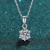 Wholesale 925 Sterling Silver Necklace With Plants Flowers Style And Six Claw Moissanite Pendant