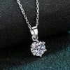 Wholesale 925 Sterling Silver Necklace With Plants Flowers Style And Six Claw Moissanite Pendant