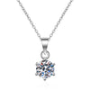 Wholesale 925 Sterling Silver Necklace With Plants Flowers Style And Six Claw Moissanite Pendant