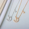 Wholesale Sterling Silver Necklace With Star Moon Design And Electroplating Process For Female