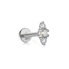 Wholesale 925 Sterling Silver Opal Spiral Cartilage Ear Studs With Geometric Styling And Precious Stone Setting