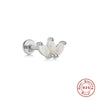 Wholesale 925 Sterling Silver Opal Spiral Cartilage Ear Studs With Geometric Styling And Precious Stone Setting