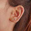 Wholesale 925 Sterling Silver Opal Spiral Cartilage Ear Studs With Geometric Styling And Precious Stone Setting