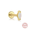 Wholesale 925 Sterling Silver Opal Spiral Cartilage Ear Studs With Geometric Styling And Precious Stone Setting