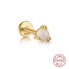Wholesale 925 Sterling Silver Opal Spiral Cartilage Ear Studs With Geometric Styling And Precious Stone Setting