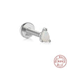 Wholesale 925 Sterling Silver Opal Spiral Cartilage Ear Studs With Geometric Styling And Precious Stone Setting