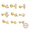 Wholesale 925 Sterling Silver Opal Spiral Cartilage Ear Studs With Geometric Styling And Precious Stone Setting