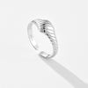 Wholesale 925 Sterling Silver Opening Adjustable Ring For Women With Geometric Design And Electroplating Treatment