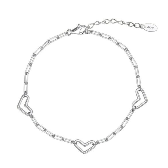 Wholesale 925 Sterling Silver Paper Clip Chain Geometric Style Unisex Necklace