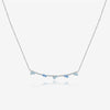 Wholesale 925 Sterling Silver Pear Shaped Blue Zircon Row Necklace For Women Electroplated With Platinum Or 18K Gold