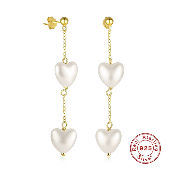 Wholesale Sterling Silver Pearl Earrings For Women With Geometric Design