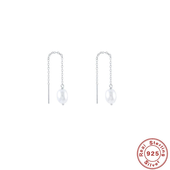 Wholesale Sterling Silver Pearl Earrings For Women With Geometric Design