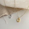 Wholesale 925 Sterling Silver Plated Electroplated Geometric Oval Donut Collarbone Chain Necklace For Women