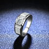 Wholesale 925 Sterling Silver Platinum Plated Moissanite Ring Simple Style With Crown Pattern For Male