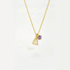 Wholesale 925 Sterling Silver Purple Stone Modern Hanging Necklace Fashionable With Diamond Design