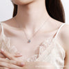 Wholesale 925 Sterling Silver Rabbit Ear Knot Necklace With Simulation Drill Electroplated Animal Zodiac Style Cross Chain