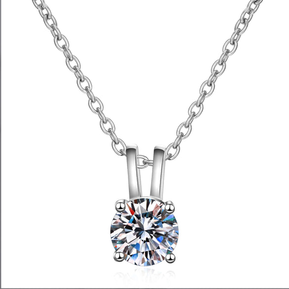 Wholesale 925 Sterling Silver Rabbit Ear Knot Necklace With Simulation Drill Electroplated Animal Zodiac Style Cross Chain