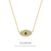 Wholesale 925 Sterling Silver Retro Geometric Devil's Eye Necklace For Women