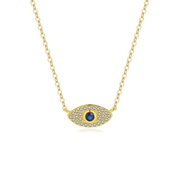 Wholesale 925 Sterling Silver Retro Geometric Devil's Eye Necklace For Women