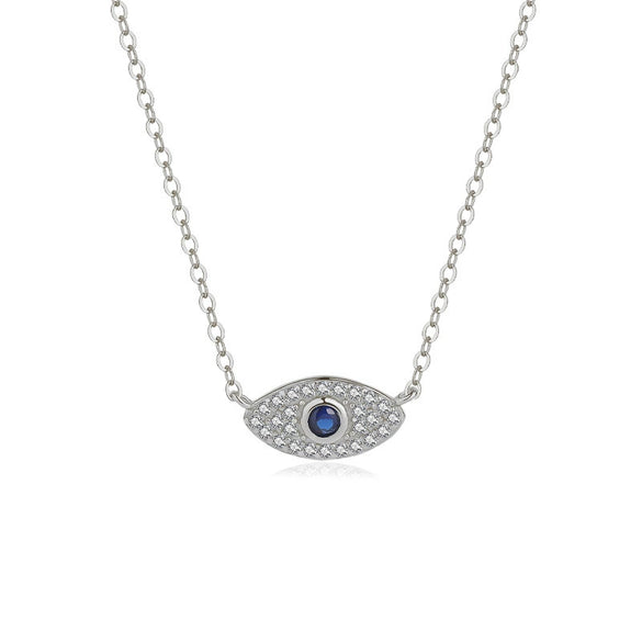 Wholesale 925 Sterling Silver Retro Geometric Devil's Eye Necklace For Women