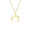 Wholesale 925 Sterling Silver Retro Simple Crescent Geometric Pendant Necklace For Women With Electroplating