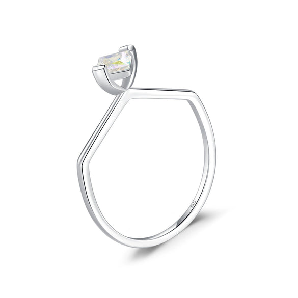 Wholesale Sterling Silver 925 Ring Geometric Pattern Irregular Candy Color Seiko Design Light Luxury Women's Ring