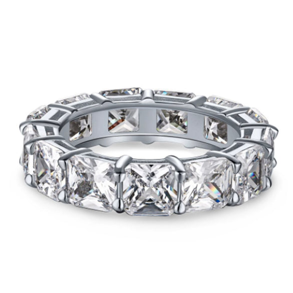 Wholesale 925 Sterling Silver Ring Inlaid With High Carbon Diamond Geometric Style Electroplated