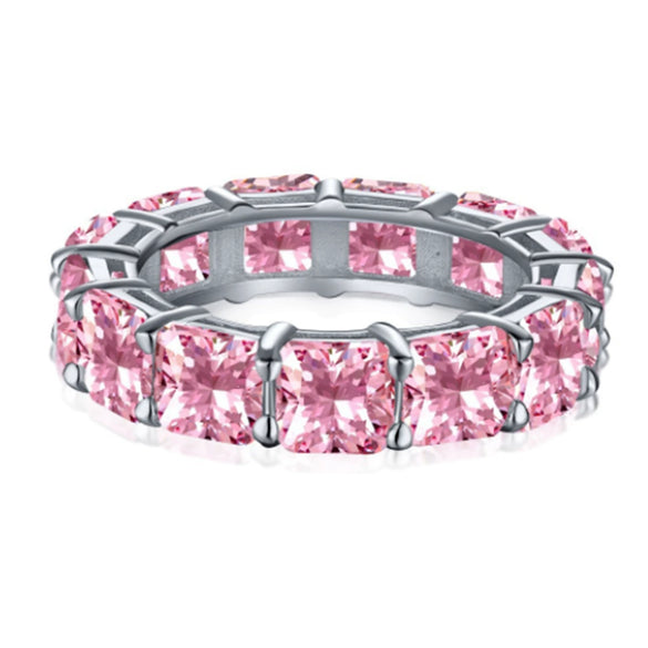 Wholesale 925 Sterling Silver Ring Inlaid With High Carbon Diamond Geometric Style Electroplated