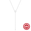 Wholesale 925 Sterling Silver Ring Necklace With Geometric Pendant Cold Style Inlaid Zircon O Chain Female Light Luxury Niche Design Versatile High Sense