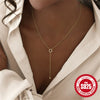 Wholesale 925 Sterling Silver Ring Necklace With Geometric Pendant Cold Style Inlaid Zircon O Chain Female Light Luxury Niche Design Versatile High Sense