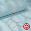 Wholesale 925 Sterling Silver Ring Necklace With Geometric Pendant Cold Style Inlaid Zircon O Chain Female Light Luxury Niche Design Versatile High Sense