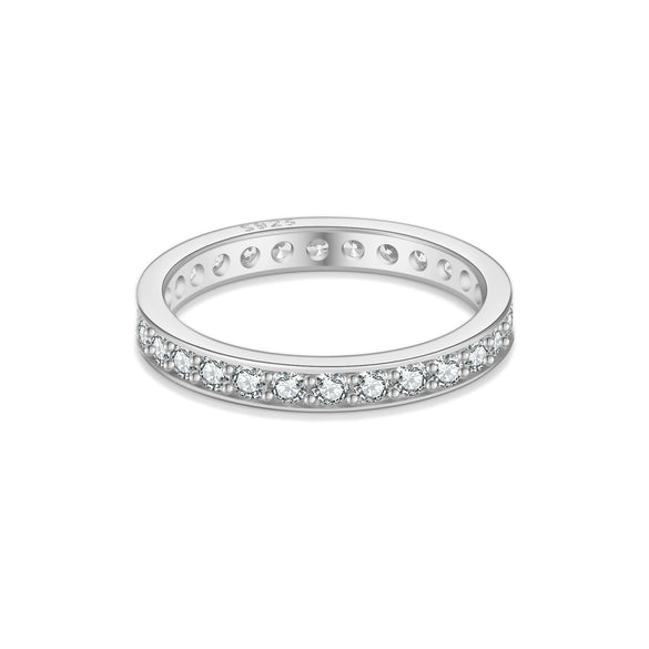 Wholesale Sterling Silver Ring With Full Diamond And Geometric Design Simple And All Match Unisex