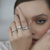 Wholesale Sterling Silver Ring With Full Diamond And Geometric Design Simple And All Match Unisex
