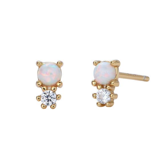 Wholesale 925 Sterling Silver Round Australian Gemstone Cartoon Characters Earrings For Women With Electroplating Design