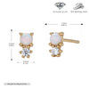 Wholesale 925 Sterling Silver Round Australian Gemstone Cartoon Characters Earrings For Women With Electroplating Design