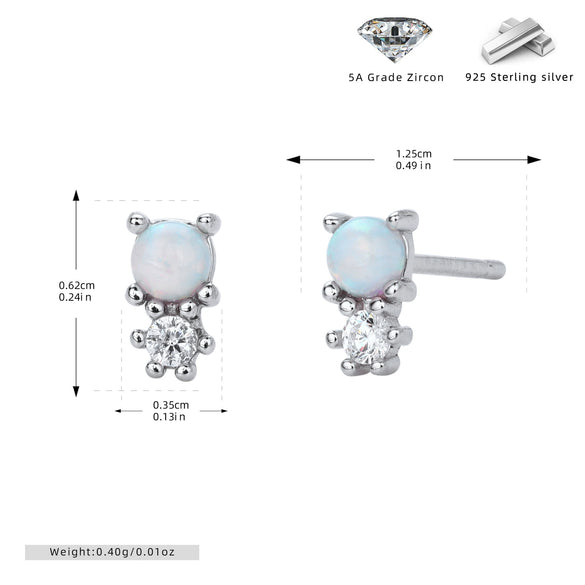 Wholesale 925 Sterling Silver Round Australian Gemstone Cartoon Characters Earrings For Women With Electroplating Design