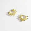 Wholesale 925 Sterling Silver Round Bead Earrings With Geometric Design Electroplated With Platinum Or 18K Gold For Women And Men