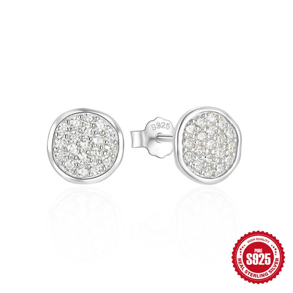 Wholesale 925 Sterling Silver Round C Shaped Simple Classic Diamond Stud Earrings With Electroplating Minimalist Ins Design