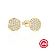 Wholesale 925 Sterling Silver Round C Shaped Simple Classic Diamond Stud Earrings With Electroplating Minimalist Ins Design