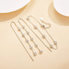 Wholesale 925 Sterling Silver Round Zirconium Earrings And Bracelet With Cross Crown Roman Numerals Pattern Simple Niche Design Tassel Jewelry Electroplated For Women
