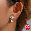 Wholesale 925 Sterling Silver Simple Geometric Devil's Eye Oil Dripping Single Stone Pendant Earrings Electroplated