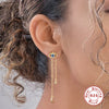 Wholesale 925 Sterling Silver Simple Luxury Noble Geometric Diamondencrusted Chain Tassel Allmatch Stud Earrings For Women