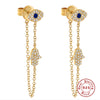 Wholesale 925 Sterling Silver Simple Luxury Noble Geometric Diamondencrusted Chain Tassel Allmatch Stud Earrings For Women