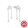 Wholesale 925 Sterling Silver Simple Luxury Noble Geometric Diamondencrusted Chain Tassel Allmatch Stud Earrings For Women